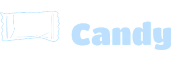 Logo with a candy and the name Candy